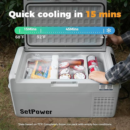 Setpower 12V Refrigerator 50 Hours Backup Cooling 21 Quart 12V Coolers - Image 4