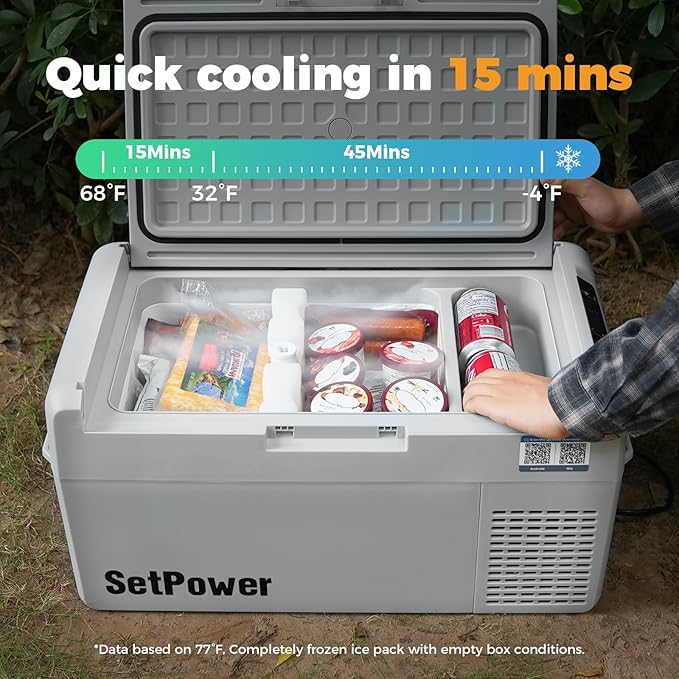 Setpower Car Refrigerator 50 Hours Backup Cooling 27 Quart 12 volt Fridge - Image 5