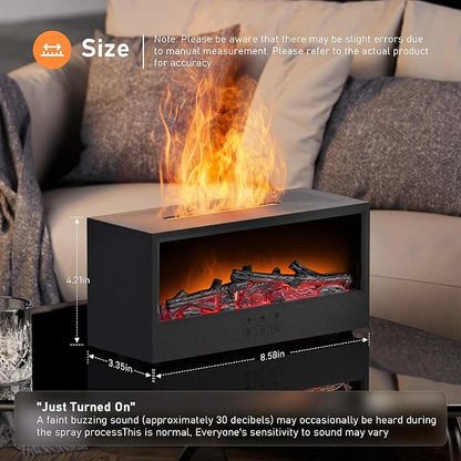 Fireplace Flame Air Diffuser Humidifier, 7 Colors Aromatherapy Essential Oil - Image 2