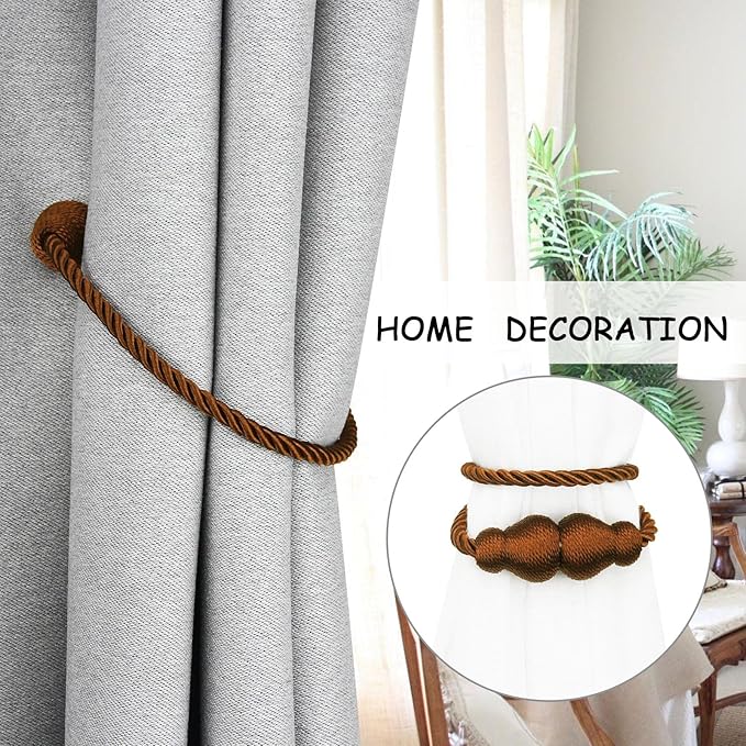 Nieffeiy Magnetic Curtain Tiebacks Outdoor Curtain Tie Backs Rope Decorative - Image 5