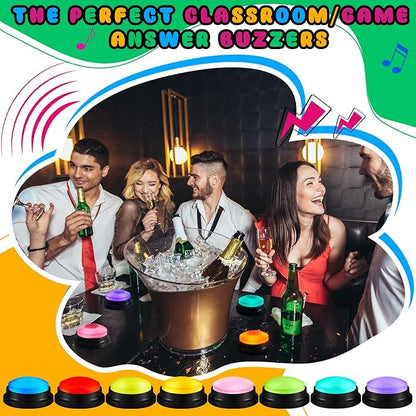 Honoson 8 Pcs Recordable Answer Buzzers, Personalized Sound, Recordable - Image 5
