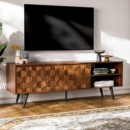 Bme Georgina 65-Inch Solid Acacia Wood TV Stand, Quick Assembly Entertainment by Bme