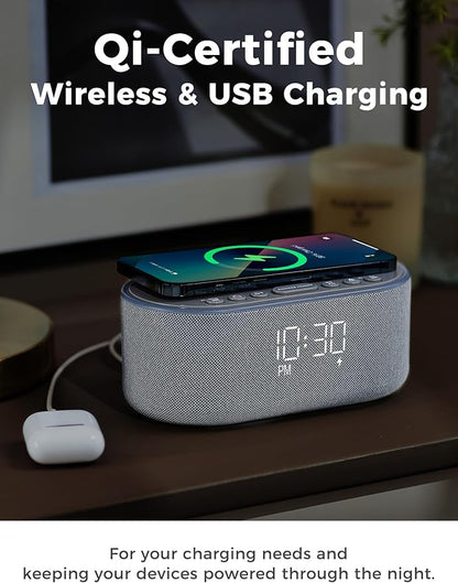 Odokee Wireless Charging Alarm Clock Radio: Qi Certified Fast Wireless Charger - Image 3