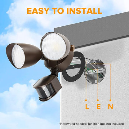 LUTEC 32W 3500 Lumen LED Security Lights Motion Sensor Light Outdoor, 5000K - Image 7