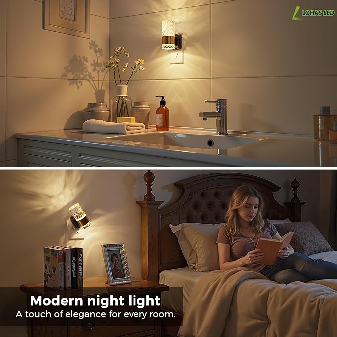 L LOHAS LED Night Light, Modern Night Lights Plug into Wall, 3000K Soft Warm - Image 7