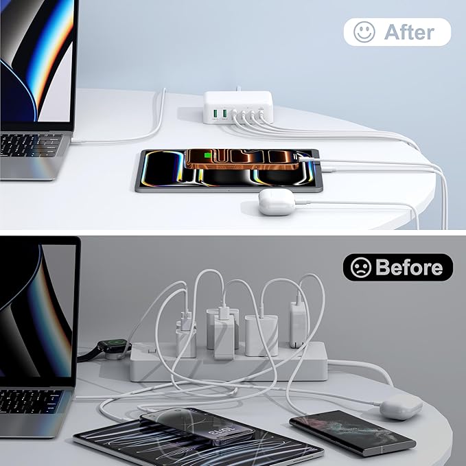USB C Fast Charger, 150W 6 Port Desktop PD GaN Fast Charger Charging Station - Image 6
