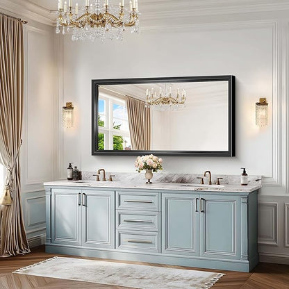 Black Rectangle Mirror, 55 x 30 Inch Bathroom Mirrors - Image 2