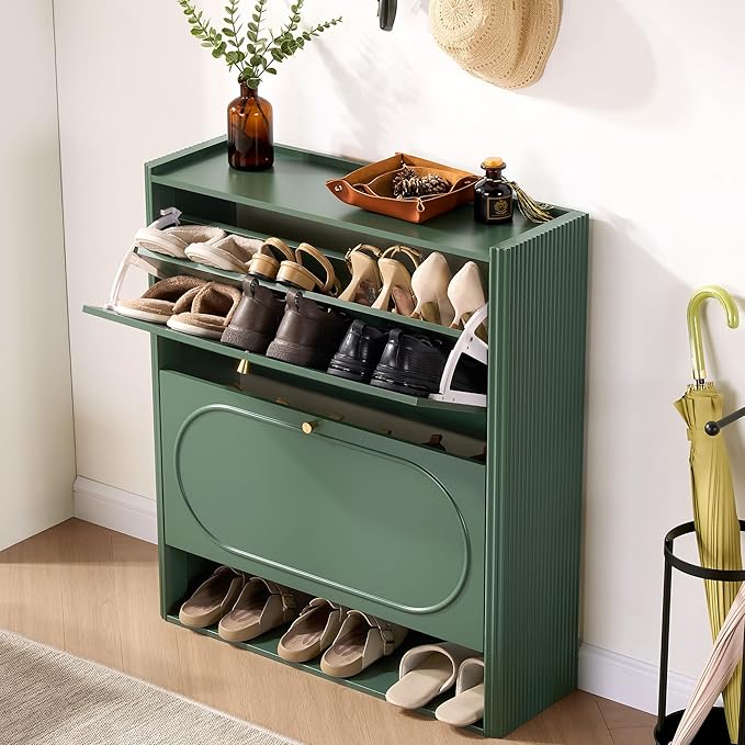 Shoe Storage Cabinet Entryway, Narrow Shoe Cabinet by YUCHIATHSoulFurniture