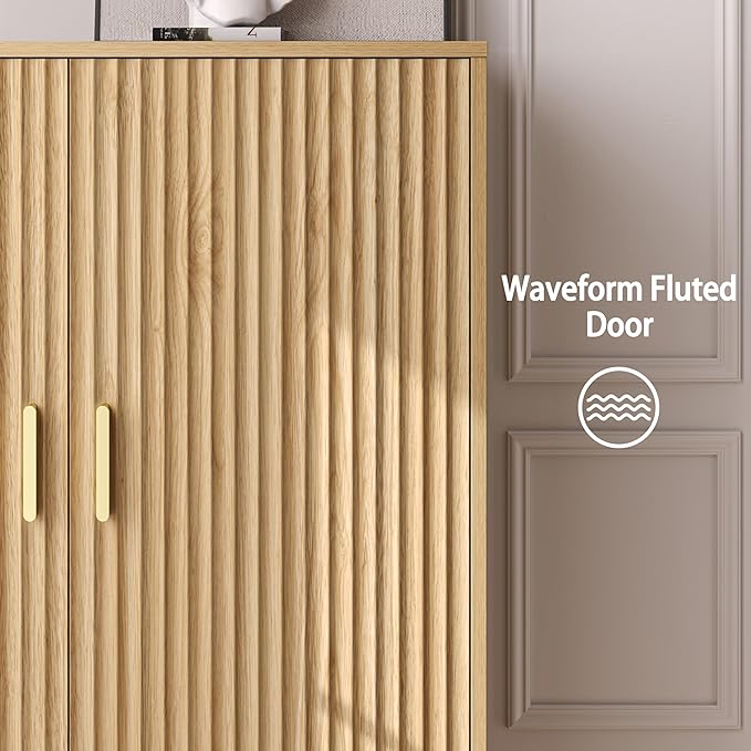 4-Tier Fluted Shoe Cabinet - Image 6