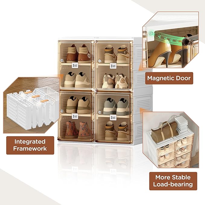 ANTBOX Shoe Organizer Storage Box, Portable Folding Shoe Rack - Image 5