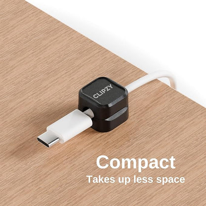 Clipzy 6 Pack Magnetic Cable Clips & Cord Holder, Under Desk Cable Management - Image 6