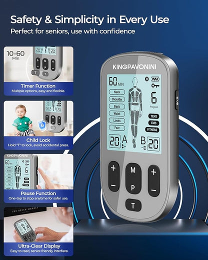 KingPavonini 3-in-1 TENS Unit Muscle Stimulator - Image 7
