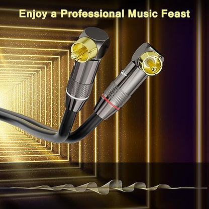 Right Angle RCA Cable 50 FT, 90 Degree 2RCA to 2RCA Stereo Audio Cable - Image 3