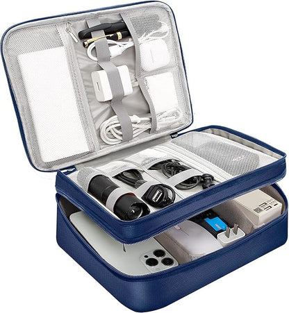 Electronics Travel Organizer, Double Layer Cable Organizer Bag Waterproof - Image 8
