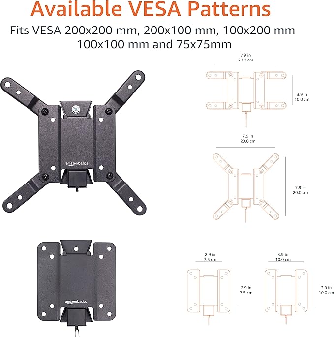 Amazon Basics Tilt TV Wall Mount fits 12-40 inch TVs and VESA 200x200 - Image 5