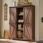 OKD Storage Cabinet with 2 Sliding Door, 7-Tier 62" Tall Farmhouse Entryway by OKD