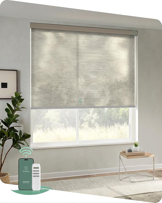 Yoolax Motorized Blinds with Remote, Light Filtering Remote Shades by Yoolax