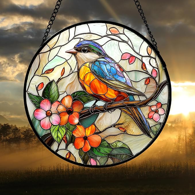 DASTOLL Stained Glass Window Hanging, and Mom 14.9x14.9 in - Image 4