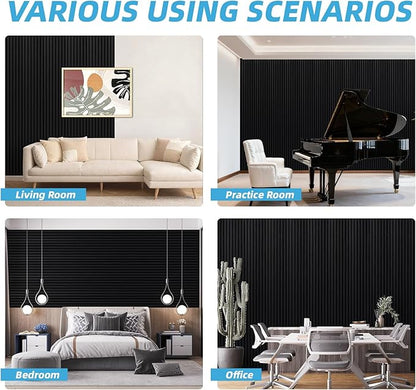 Art3d 4-Piece 94 x 12.6 Inch Acoustic Lightweight Slat Wall Panel - Image 8