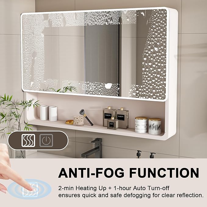 35x28 Inch Bathroom Mirror Cabinet - Image 7