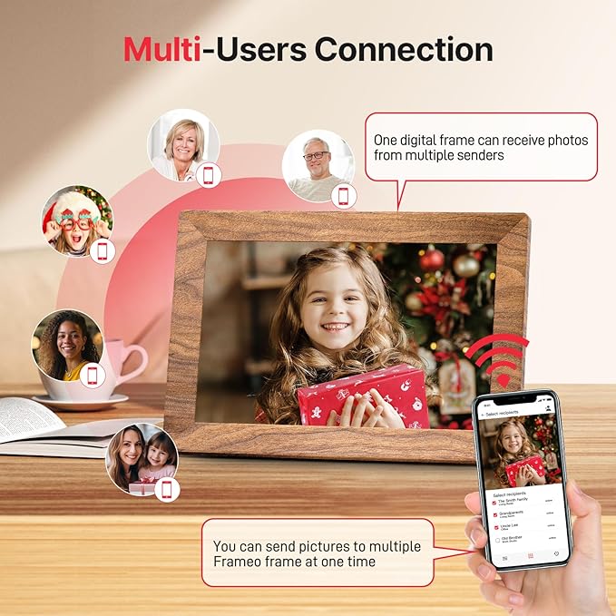 Frameo 10.1" Digital Picture Frame, Smart WiFi Digital Photo Frame - Image 4