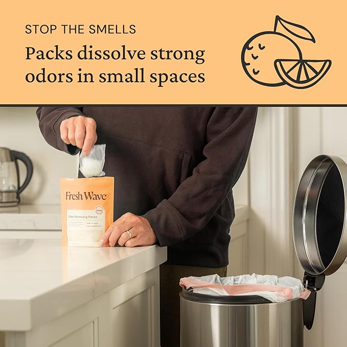 Fresh Wave Orange Odor Eliminating & Deodorizing Packs | Bag of 6 - Image 3