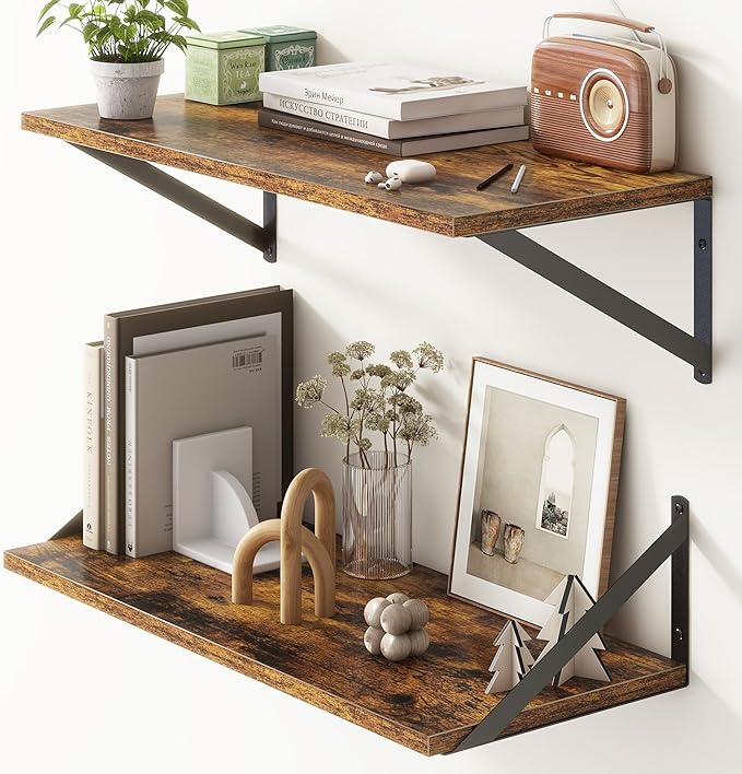 Deep Floating Shelves for Wall, 10 Inch Deep Floating Shelf by FunMemories