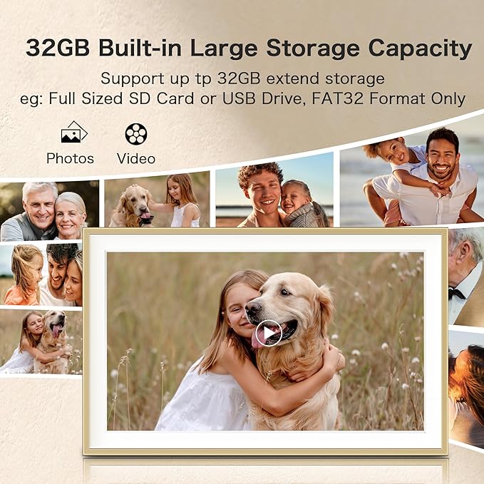 Digital Picture Frame, 15.6 inch Large Digital Photo Frame WiFi, 32GB Capacity - Image 4