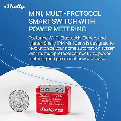 Shelly 1PM Mini Gen4 | Wi-Fi, Matter Smart Relay Switch - Image 6