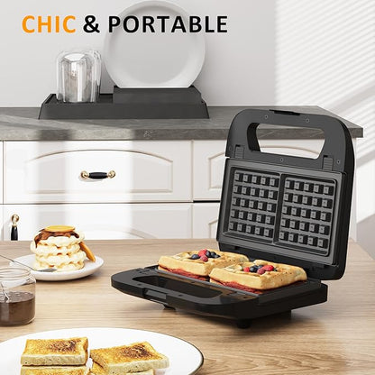 3 in 1 Electric Sandwich Maker, Panini Press Grill and Waffle Iron Set - Image 7