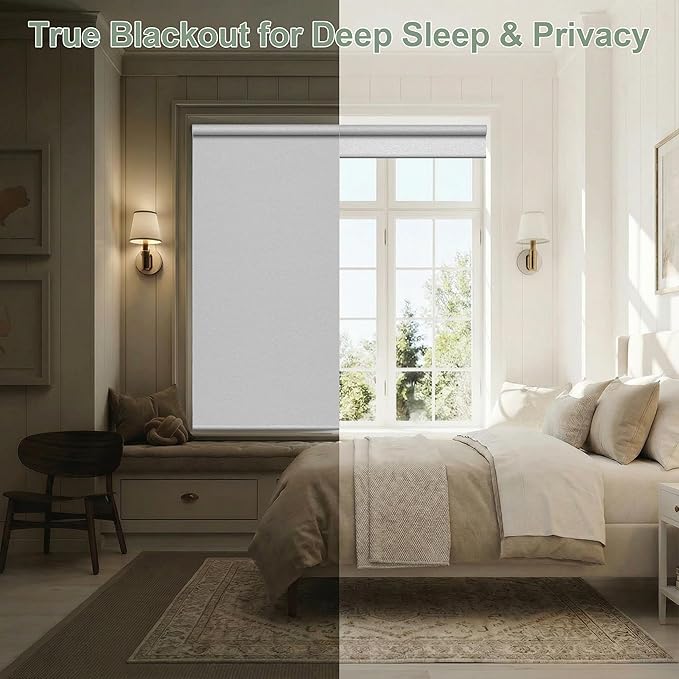 Zshine Motorized Blackout Window Blinds Customize Width Remote Control Wireless - Image 3