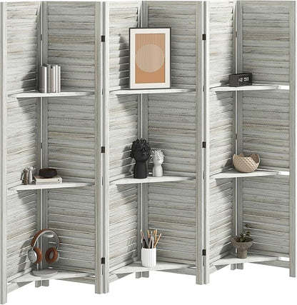 HOMCOM Room Divider, 6 Panel 67" Tall Wood Privacy Screen by HOMCOM