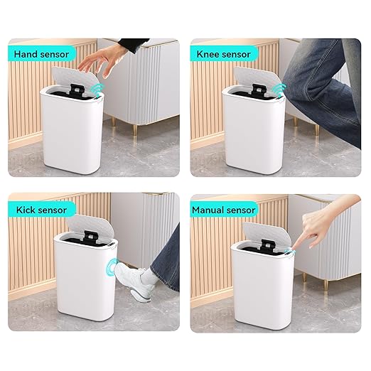 5 Gallon Motion Sensor Bathroom Trash Can Automatic Garbage Cans - Image 7