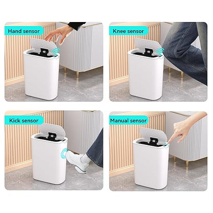 5 Gallon Motion Sensor Bathroom Trash Can Automatic Garbage Cans - Image 7