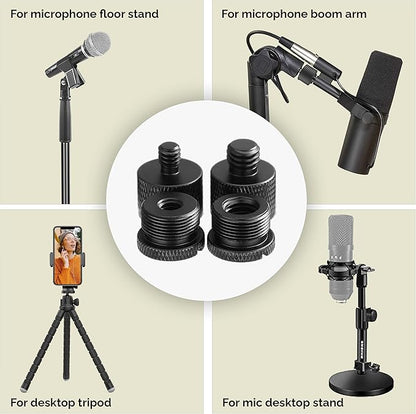 IXTECH Mic Stand Adapter Set 8 pieces Metal Microphone Stand Screw Thread - Image 2