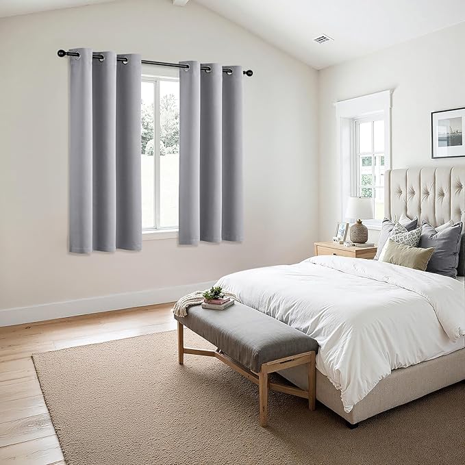 MIULEE Light Grey Blackout Curtains - Image 6