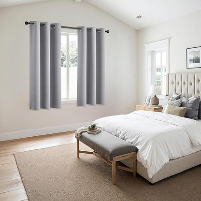 MIULEE Light Grey Blackout Curtains - Image 6