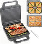 3 in 1 Panini Grill Press with 3 Removable Plates, Breakfast Sandwich Maker by FineMade