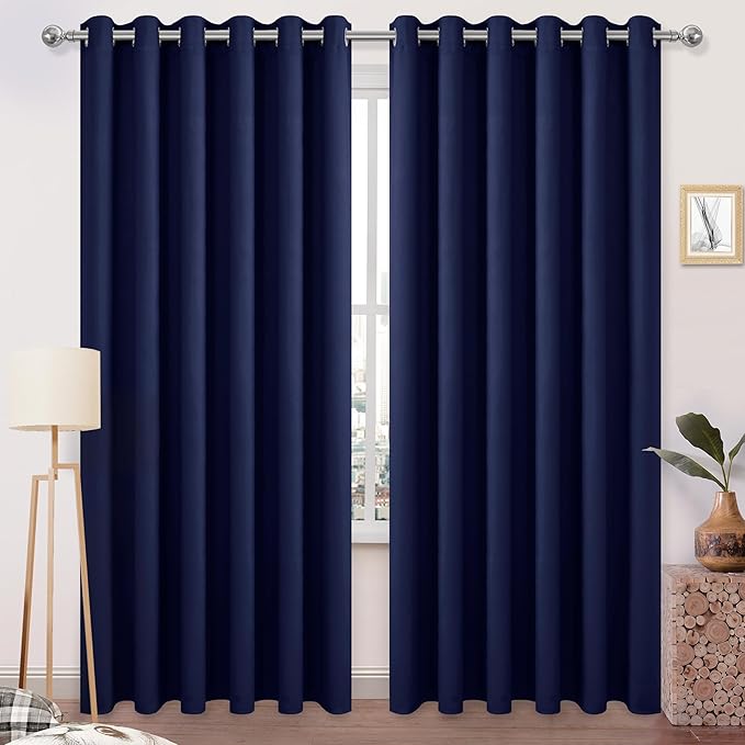 DWCN Extra Wide Curtains 70 Inch, Solid Grommet Living Room Window Treatments by DWCN