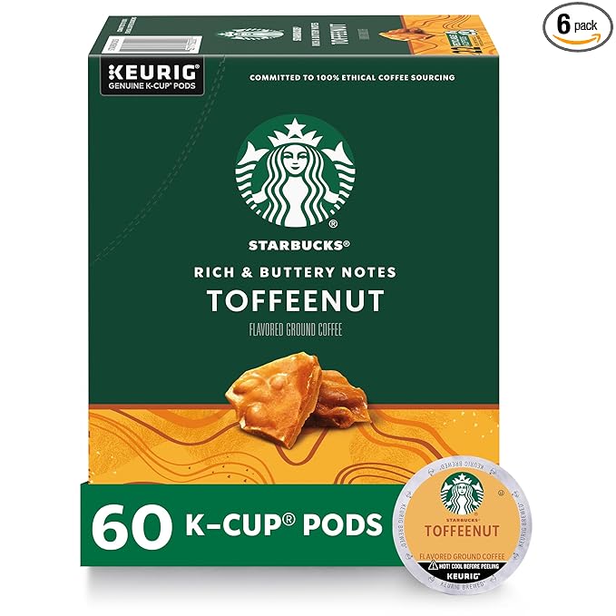 Starbucks K-Cup Coffee Pods, Flavored Hot or Iced Coffee, 60 Keurig Pods by StarbucksbyNespresso