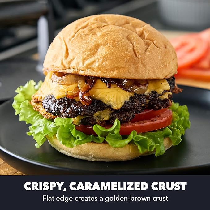 GreenPan x Bobby Flay Smash Burger Press, 6.5" Cast Iron Round Grill Press - Image 3