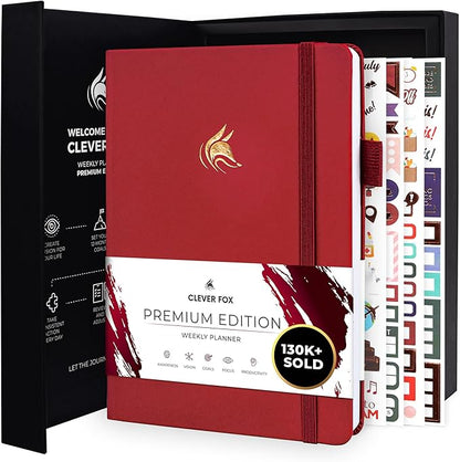 Clever Fox Planner Premium Edition – Undated Luxurious Weekly & Monthly Planner by CleverFox