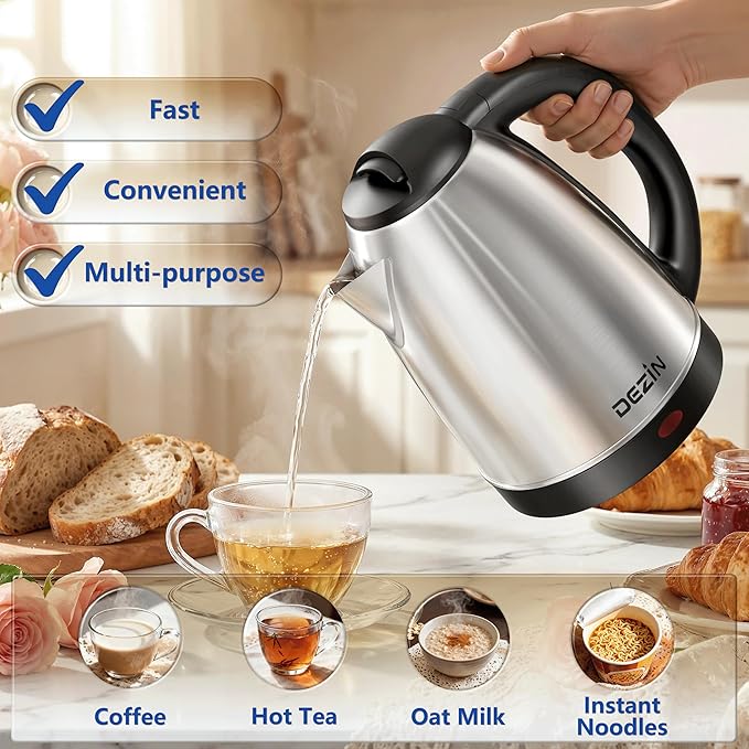 DEZIN Electric Kettle Upgraded, BPA Free 2L Stainless Steel Tea Kettle - Image 6