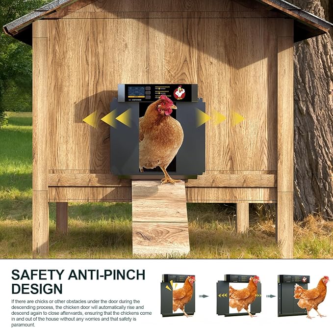 CKAIJHIEG Chicken Coop Door, Automatic Chicken Coop Door Opener, Large LCD - Image 6