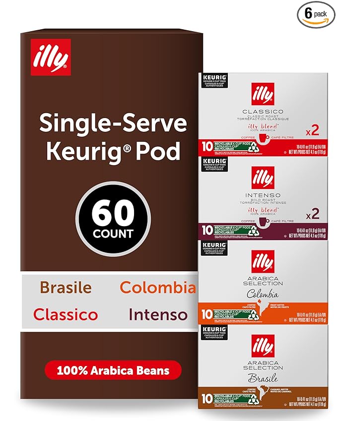 illy Coffee K Cup, Pods for Keurig Machines, Brasile & Colombia Single Origin by illy