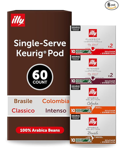 illy Coffee K Cup, Pods for Keurig Machines, Brasile & Colombia Single Origin by illy