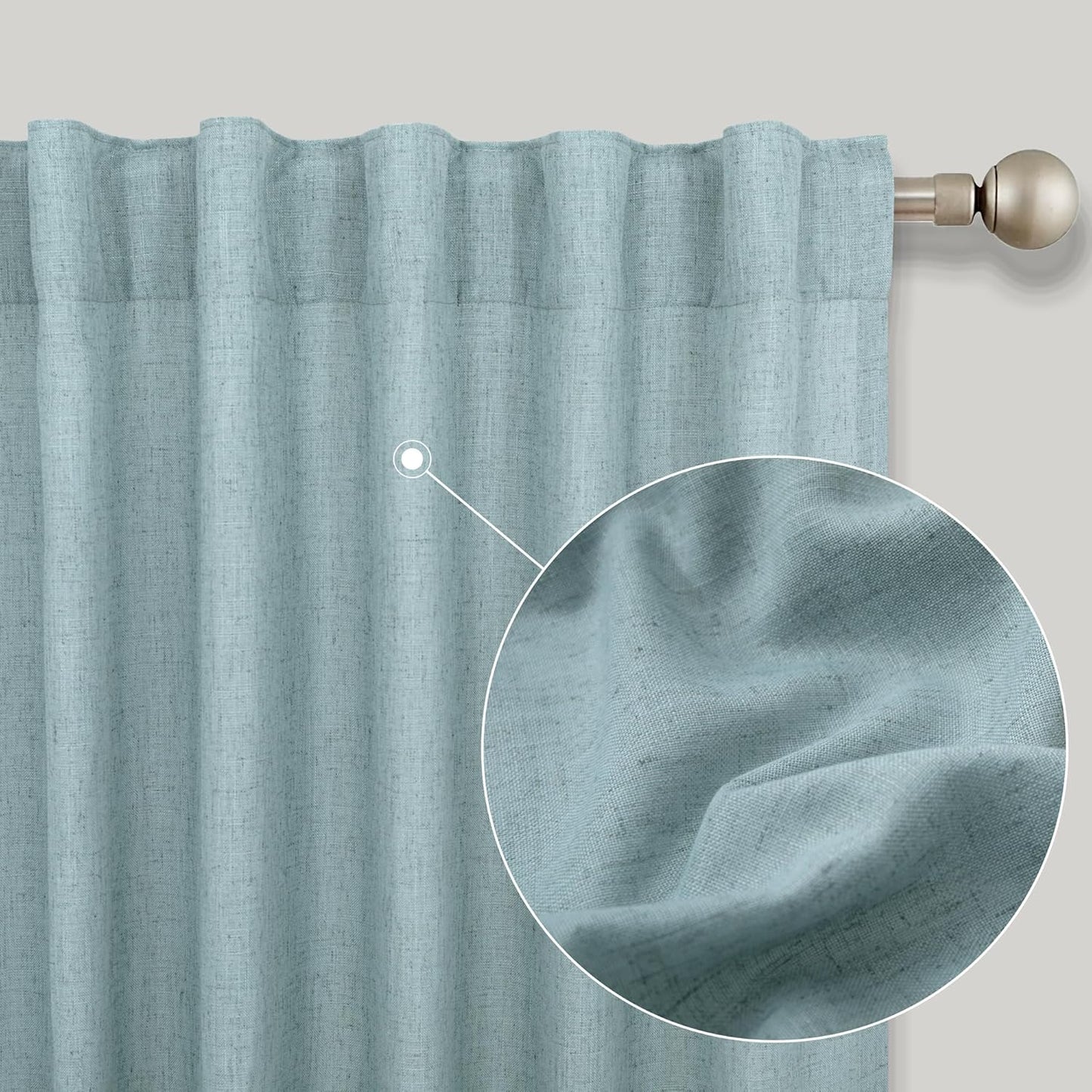 KOUFALL Baby Curtains for Nursery Boy Girl,Sheer Privacy Window Coverings,63 Inch Length,Mint Green Aqua