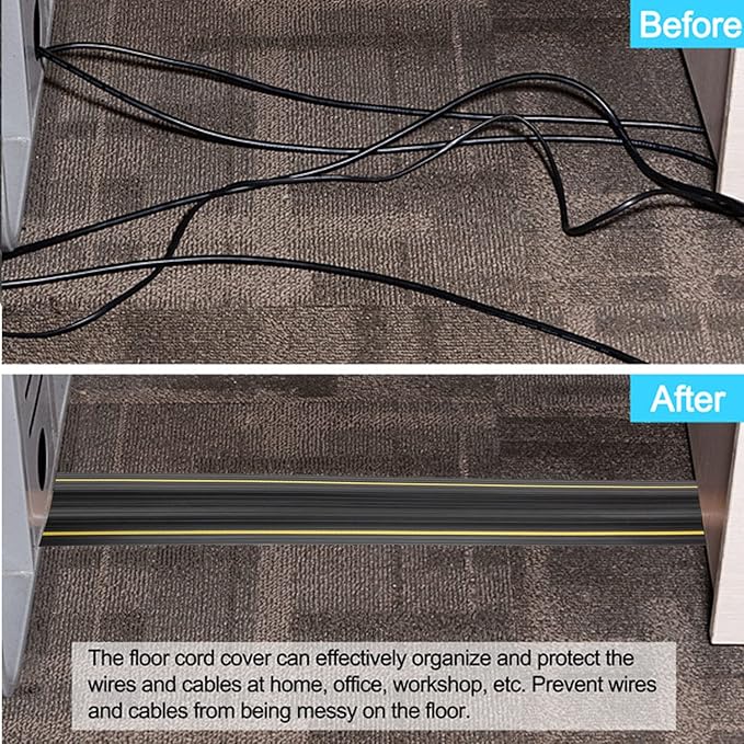 6FT Floor Cord Cover-Cord Cover Floor, Power Cable Protector Soft Extension - Image 8