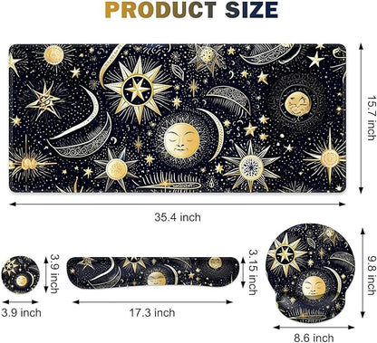 Gaming Mouse Pad, Large Desk Mat, Cute Desk Pad Protector, 4in1 XXL Mousepad + - Image 4