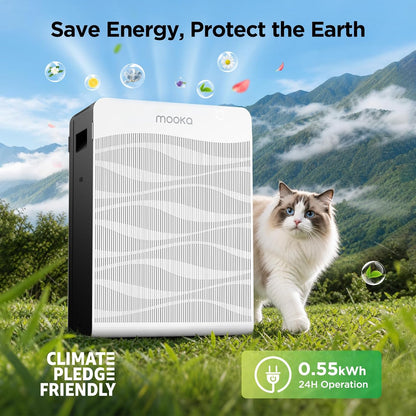 mooka air purifier for home pet large room on a desk or shelf